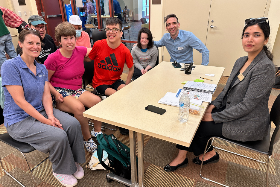 EnCircle staff and clients smile for the camera during an advocacy meeting