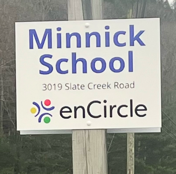 Minnick School Grundy sign