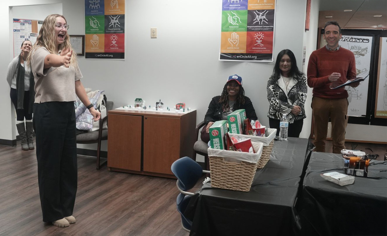 Jason and Shelby in the office