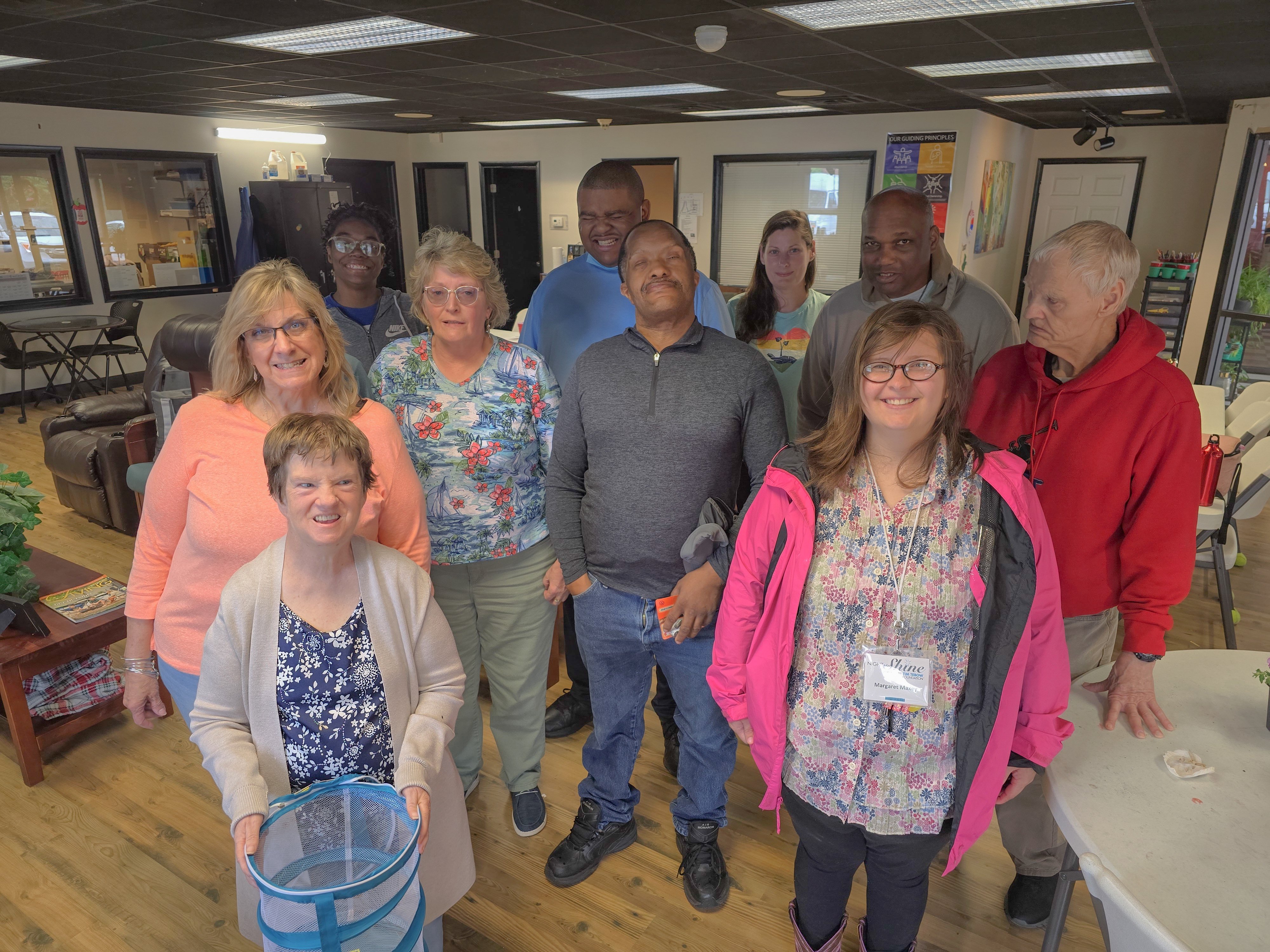 Day Support individuals smiel with staff